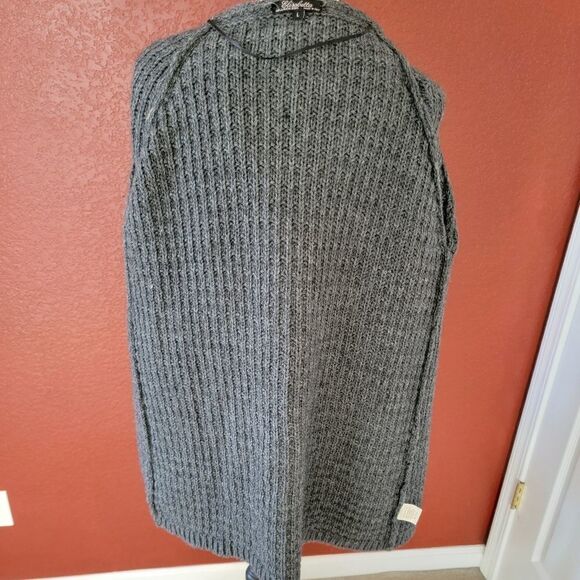 Gray Knit Button-Up Women's Coat - Picture 7 of 11